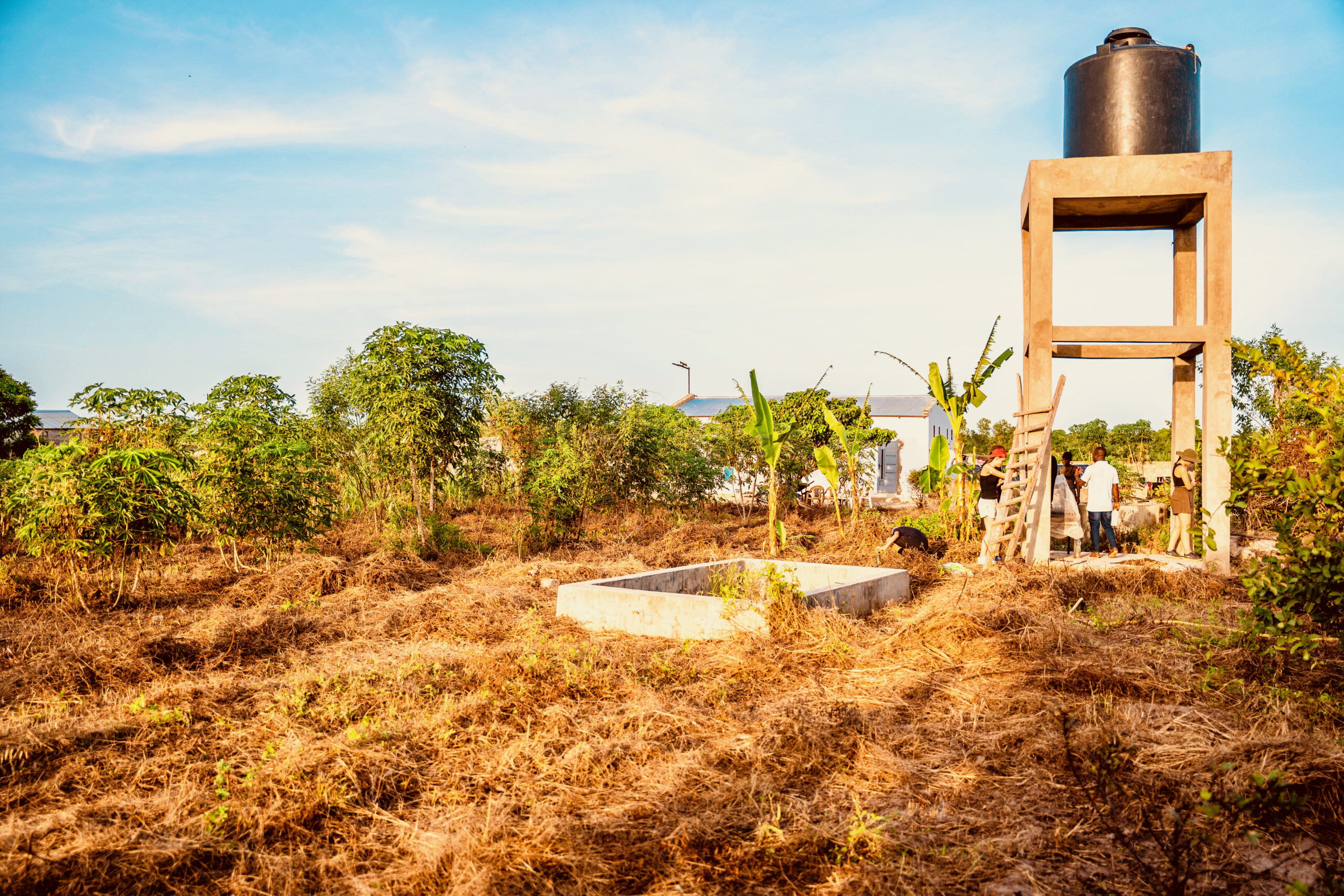Sénégal - ferme-école - Accès eau - support pour la citerne de récup d'eau de pluie - 2023 Sénégal - ferme-école - Accès eau - support pour la citerne de récup d'eau de pluie - 2023