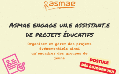 Asmae engage un.e assistant.e de projets éducatifs – postule !